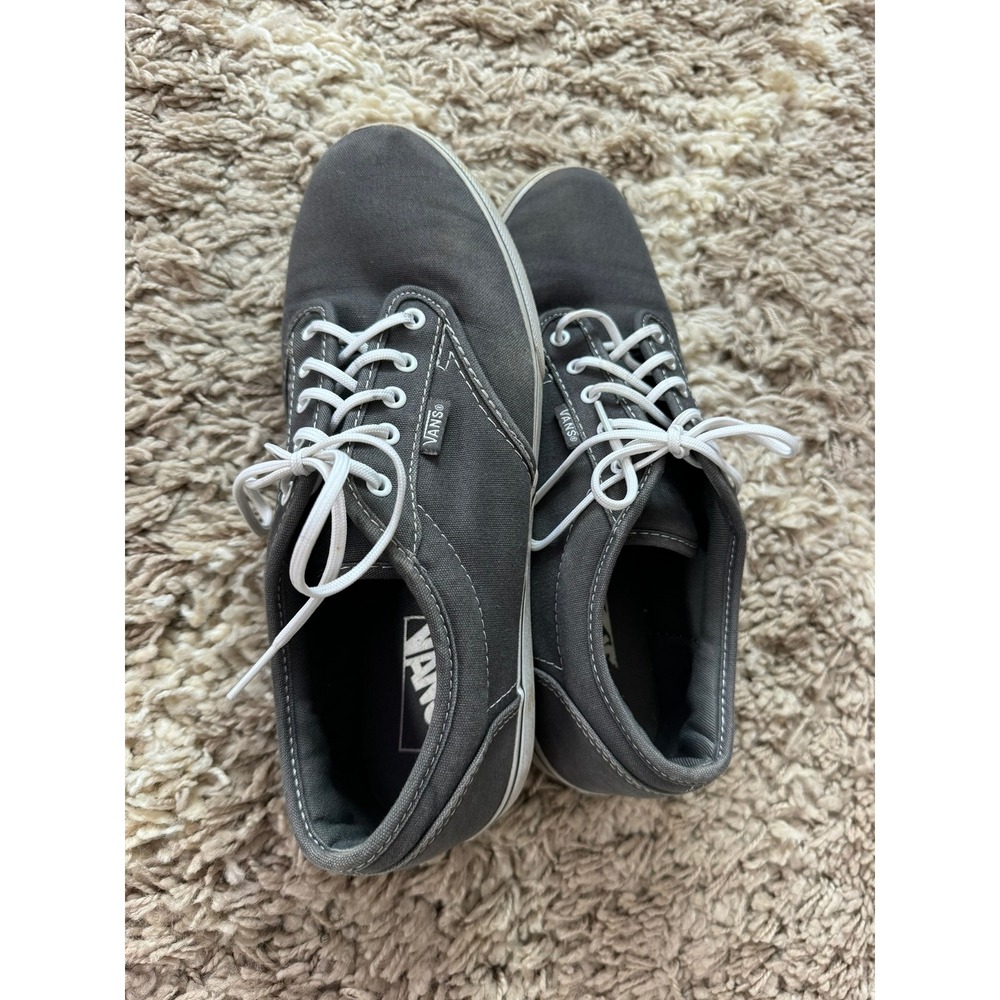 Vans Authentic Charcoal Gray Canvas Low Top Skate Shoes Womens 8